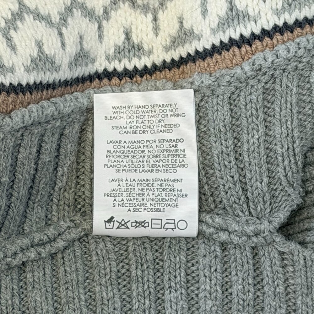 Cabi Fair Isle Stripe Oversize Poncho Serape Sweater S Open Side Long Sleeve Top - Picture 13 of 13